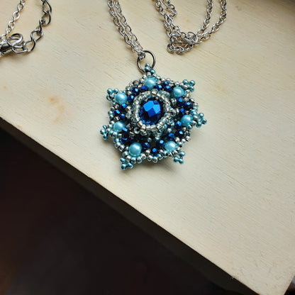 Blue flower necklace