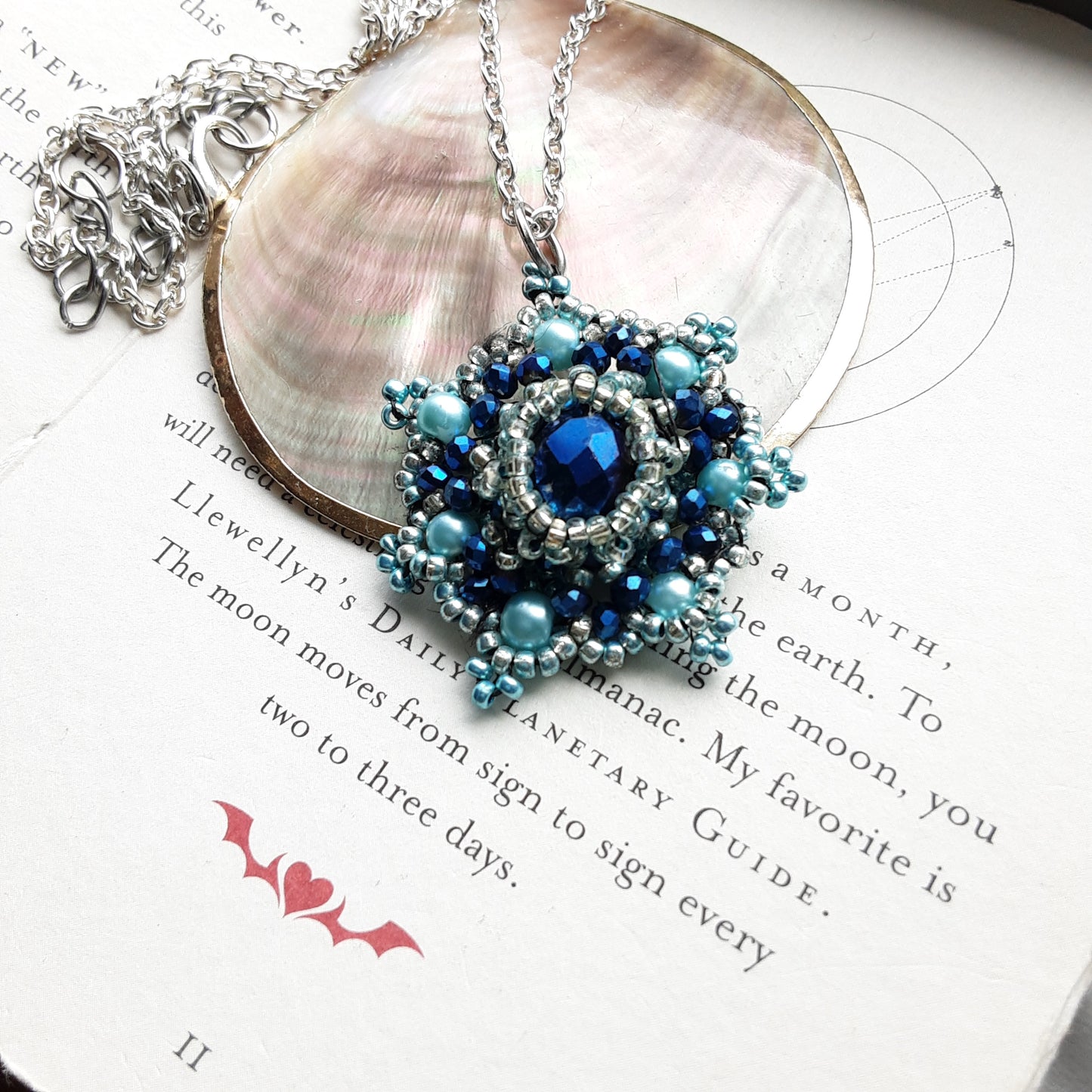 Blue flower necklace