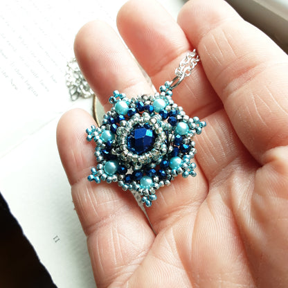 Blue flower necklace