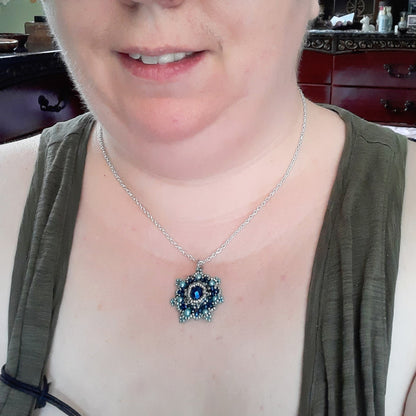 Blue flower necklace