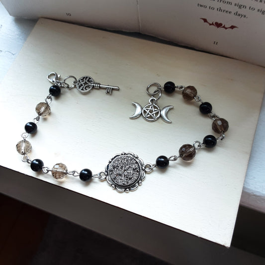 Triple Moon Goddess prayer bracelet