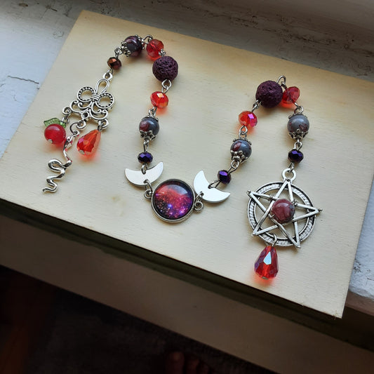 Lilith prayer beads Red and purple