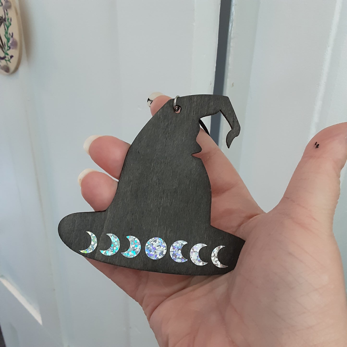 Moon phase witch hat wall hanging