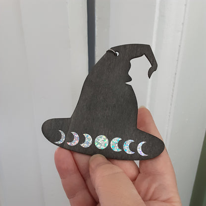 Moon phase witch hat wall hanging