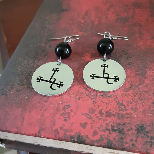 Lilith sigil earrings with Onyx