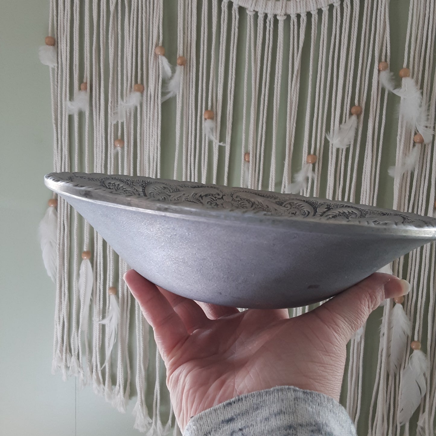 Pewter offering bowl