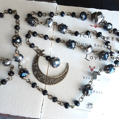 Hekate prayer beads with Obsidian key