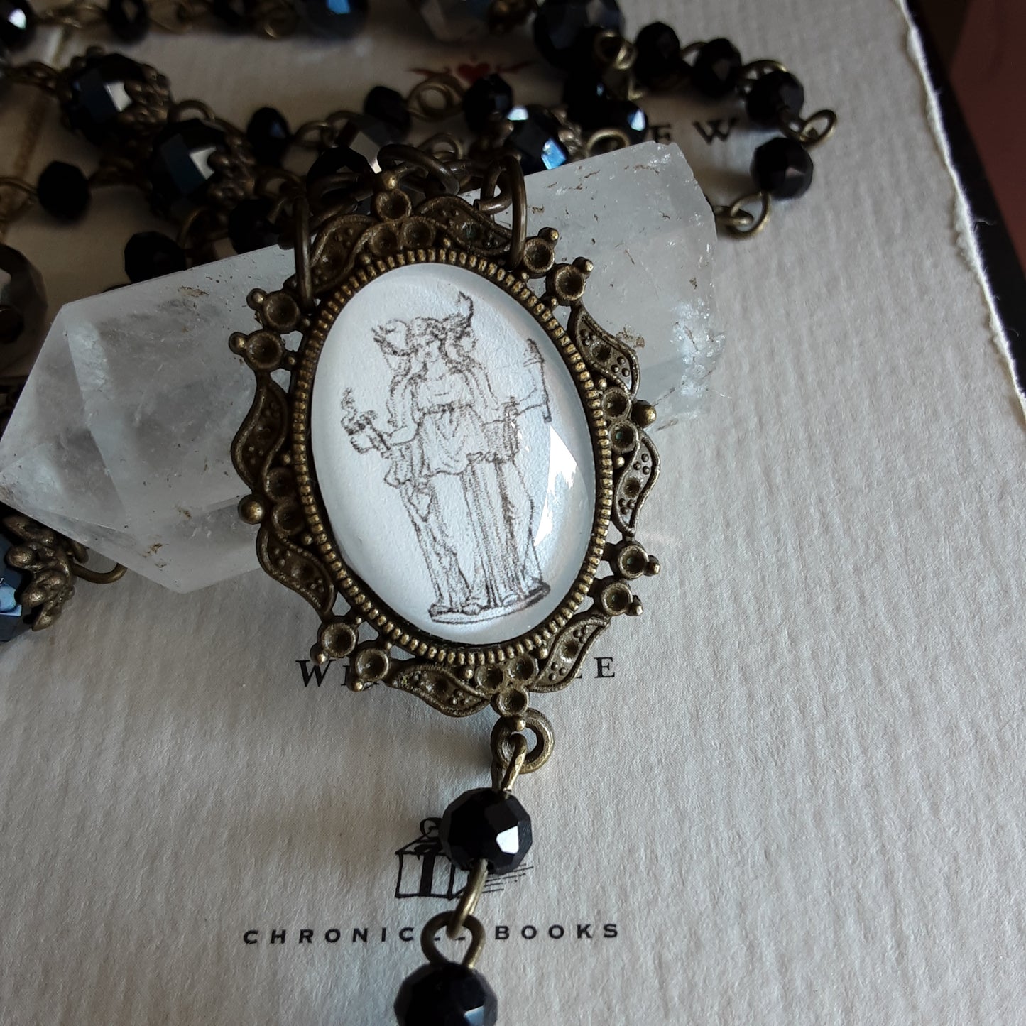 Hekate prayer beads with Obsidian key