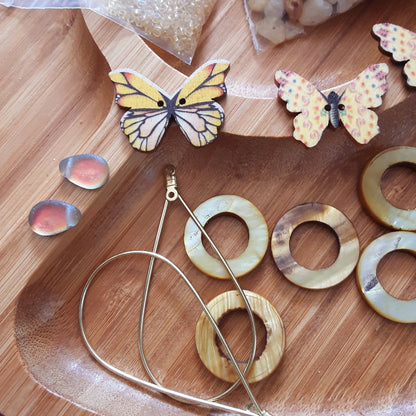 Butterfly, sun flower and bead mix