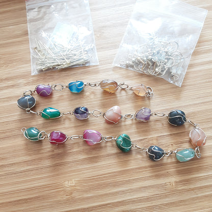 Agate earring making lot