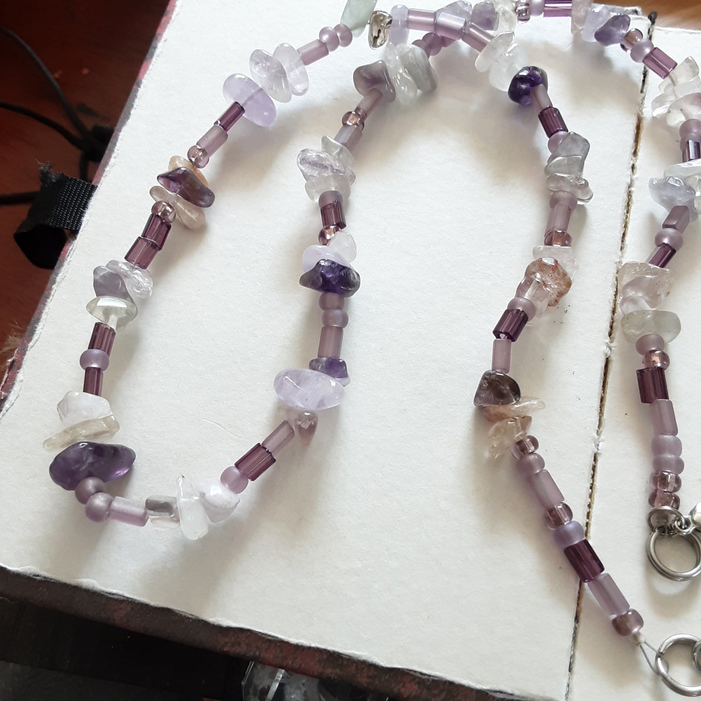 Fluorite gemstone chip necklace