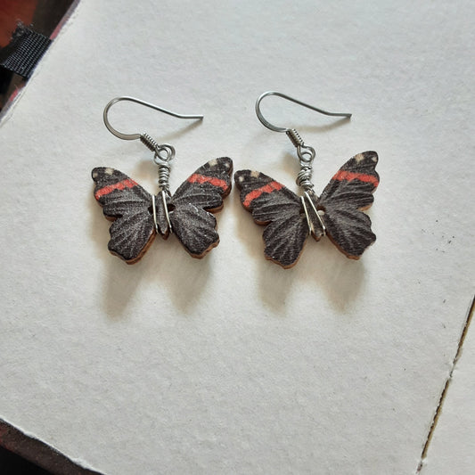 Butterfly earrings surgical steel hooks