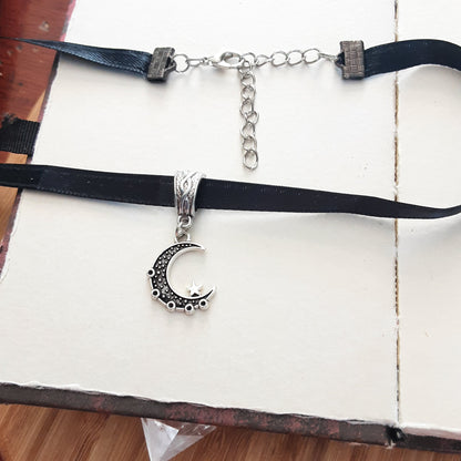 Crescent moon adjustable choker