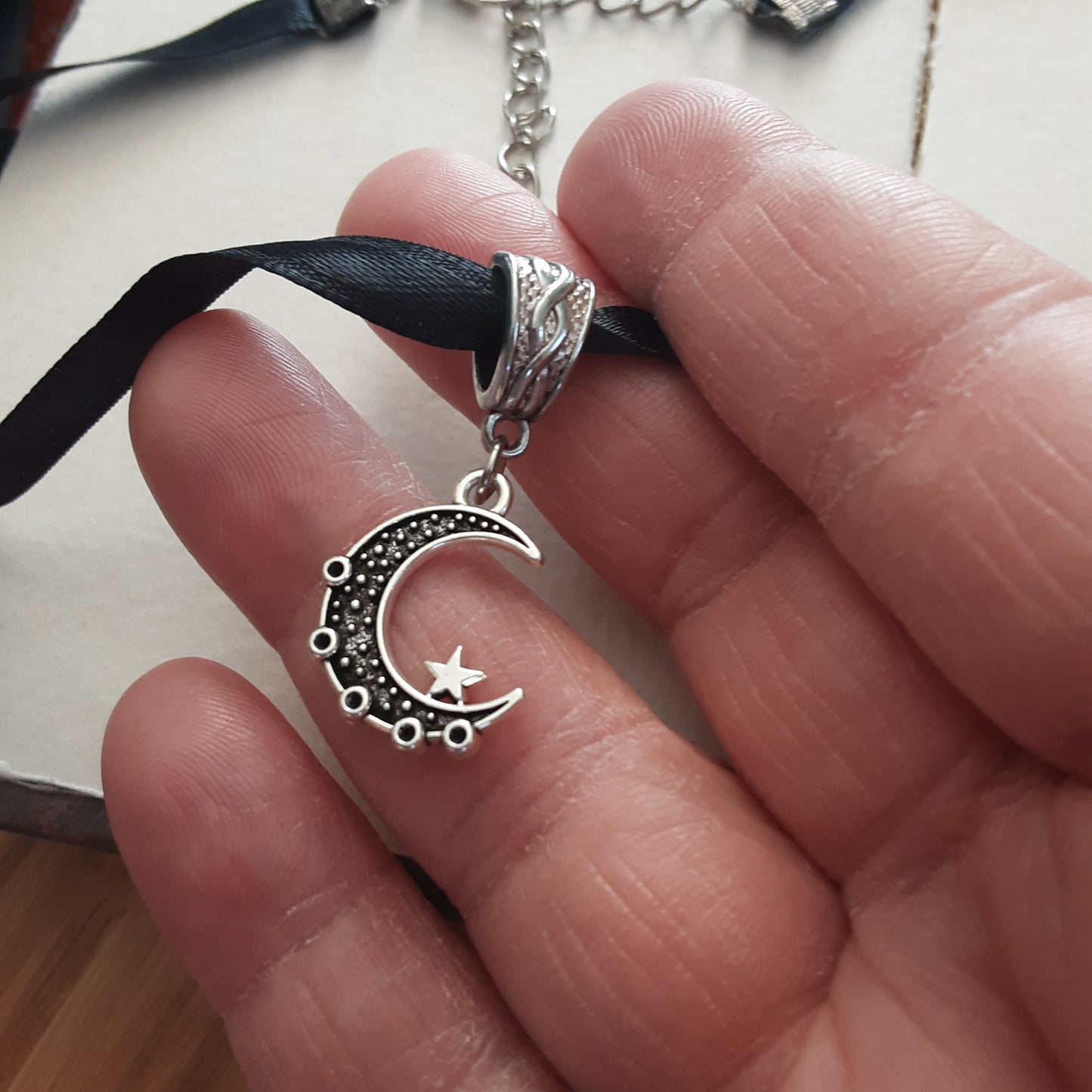 Crescent moon adjustable choker