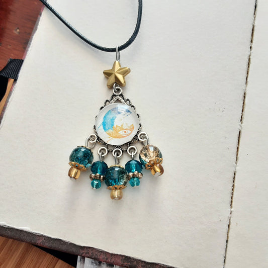 Moon and star necklace