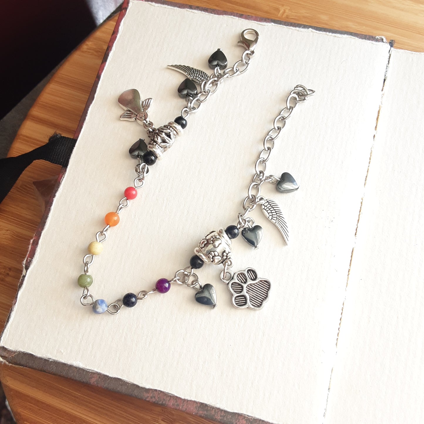 Rainbow bridge bracelet-silver paw