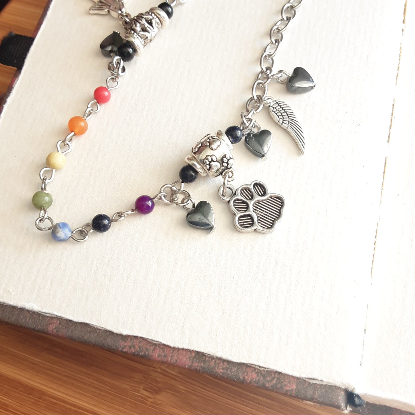 Rainbow bridge bracelet-silver paw