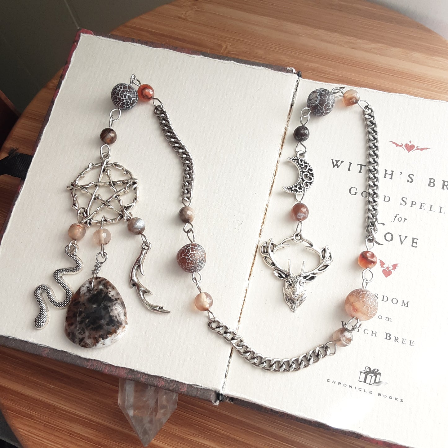 Cernunnos prayer beads with Dendritic Opal