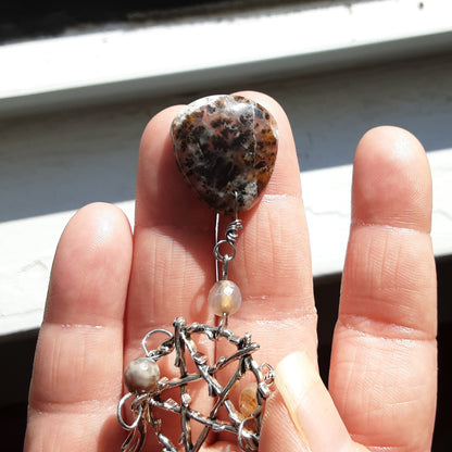 Cernunnos prayer beads with Dendritic Opal