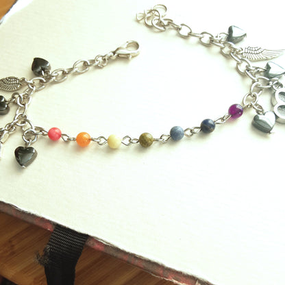 Rainbow bridge bracelet-glittery black paw