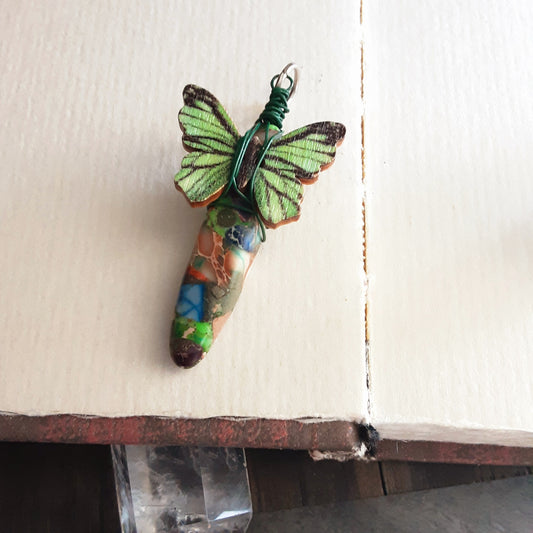 Butterfly and Jasper pendant