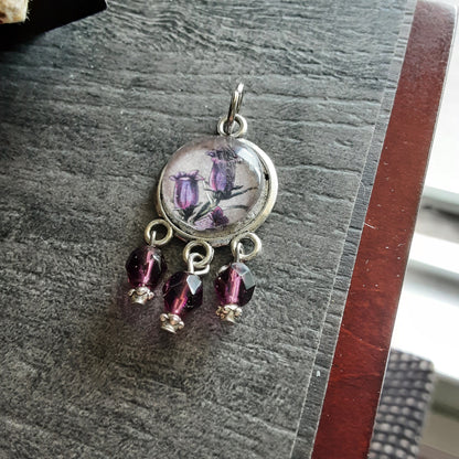 Purple flower pendant