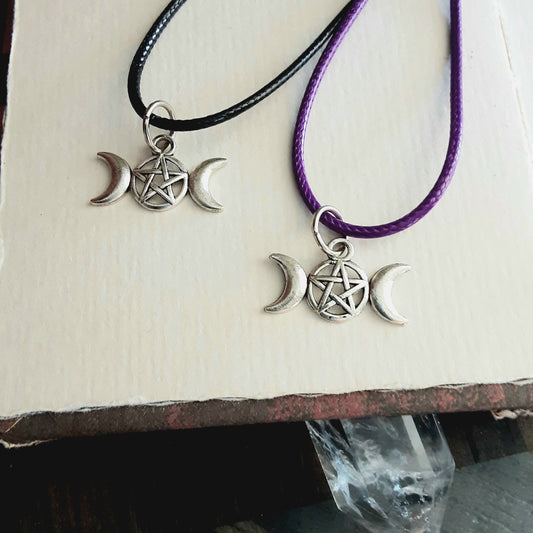 Triple Moon Goddess necklace