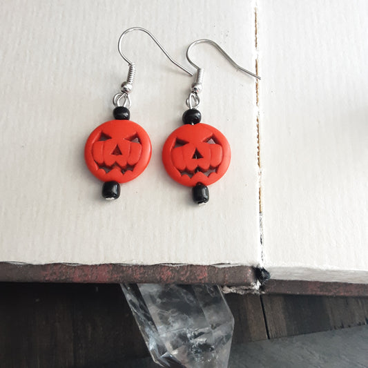 Jack O lantern earrings, please read