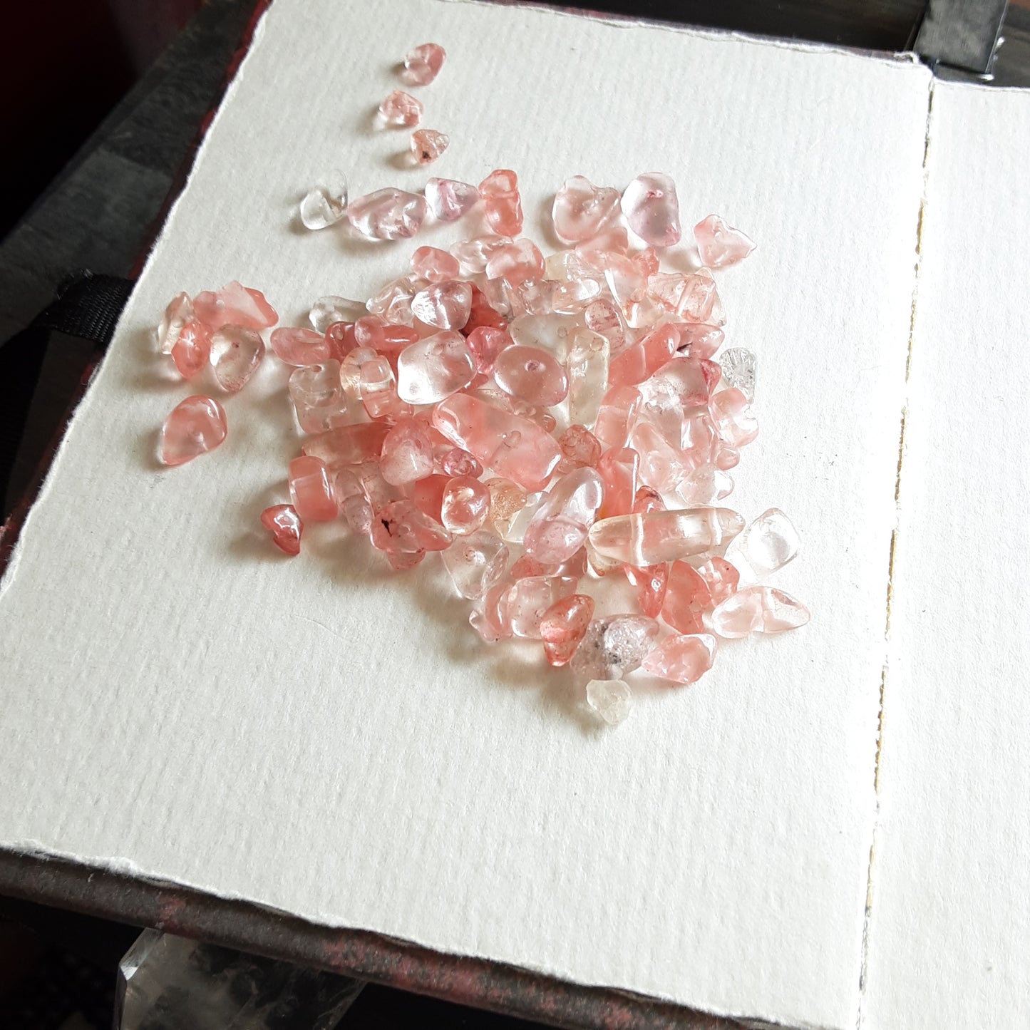 Cherry Quartz gemstone chips