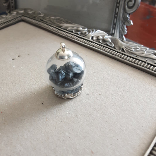 Snowflake Obsidian in glass, please read