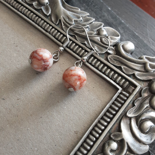 Marble gemstone earrings