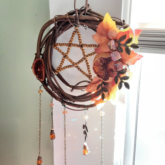 Fall suncatcher wreath