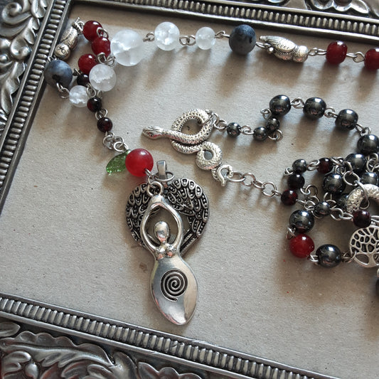 Lilith rosary with Quartz moons