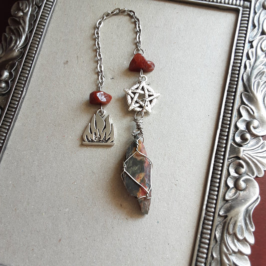 Petrified wood pendulum