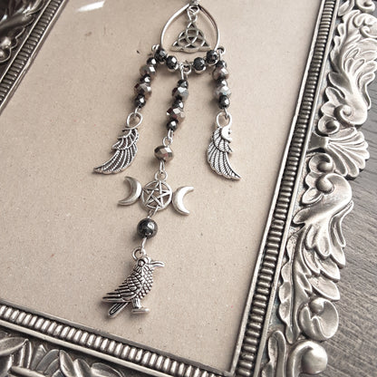 The Morrigan car mirror hanger or altar decor