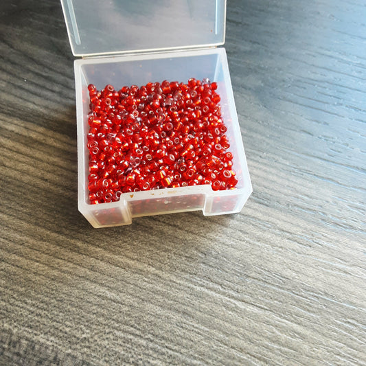 Red seed bead lot