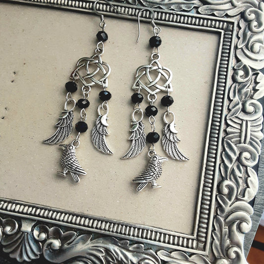 The Morrigan earrings with surgical steel hooks