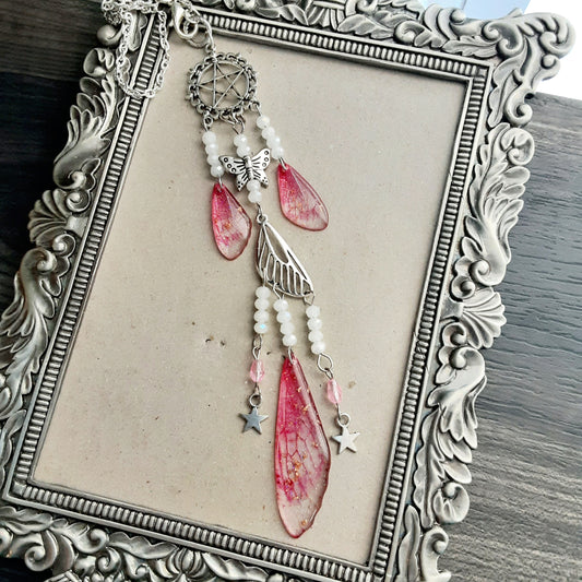 Pink fairy wing car mirror hanger