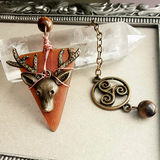 Cernunnos pendulum with Tiger Eye