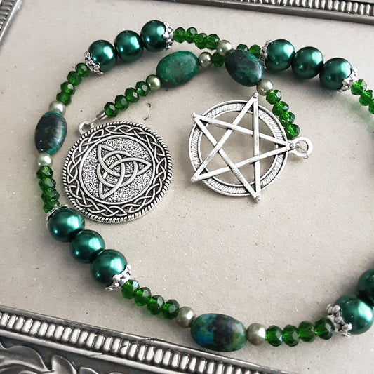 Celtic prayer beads with Triquetra