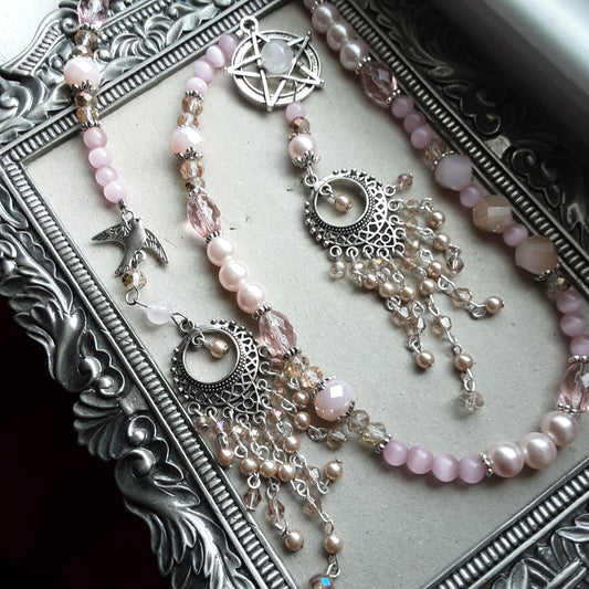 Aphrodite prayer beads with chandeliers