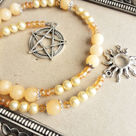 Apollo prayer beads with golden crystal