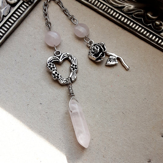 Aphrodite pendulum with Rose Quartz and Rose