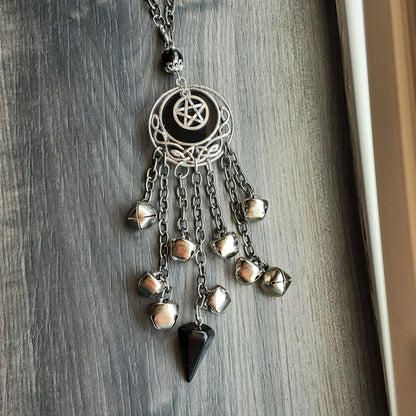 Witch bells with Agate and Obsidian