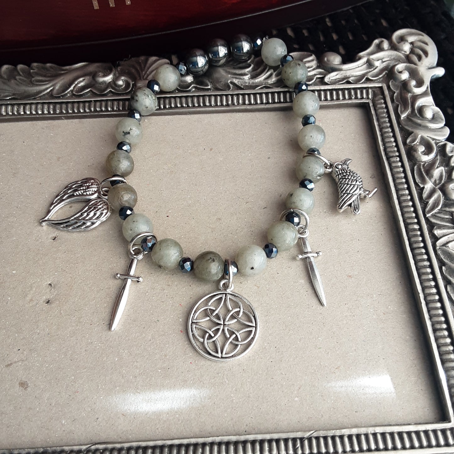 The Morrigan stretch bracelet with Labradorite