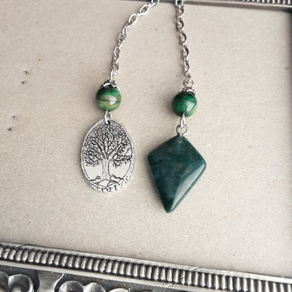 Moss Agate pendulum