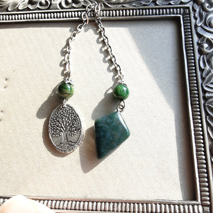 Moss Agate pendulum