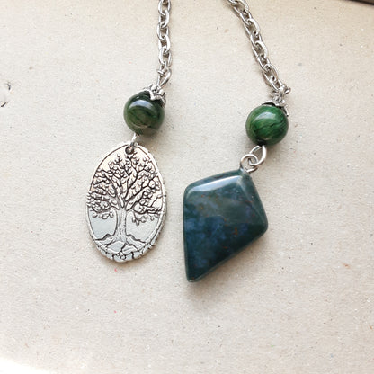 Moss Agate pendulum