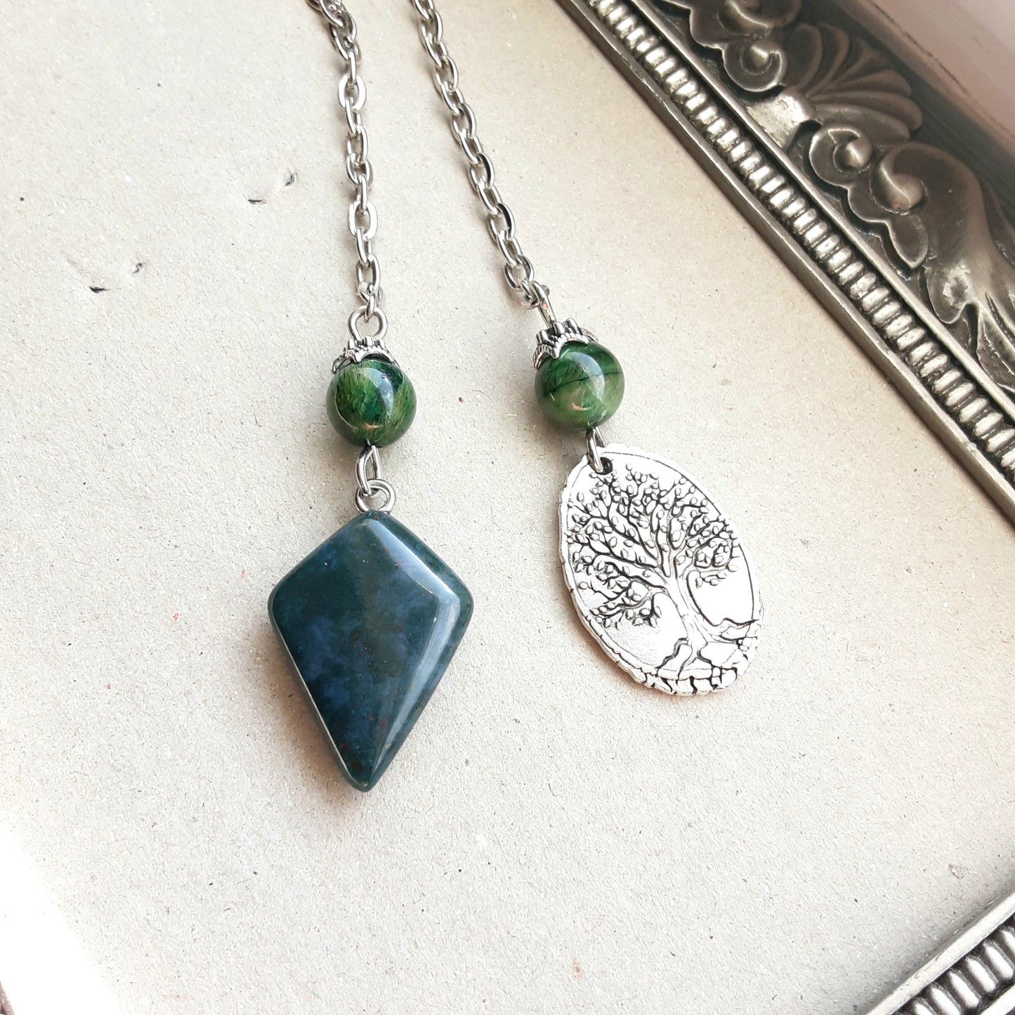 Moss Agate pendulum