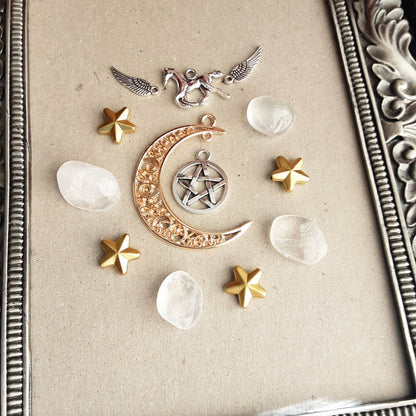 Selene altar decor with golden moon